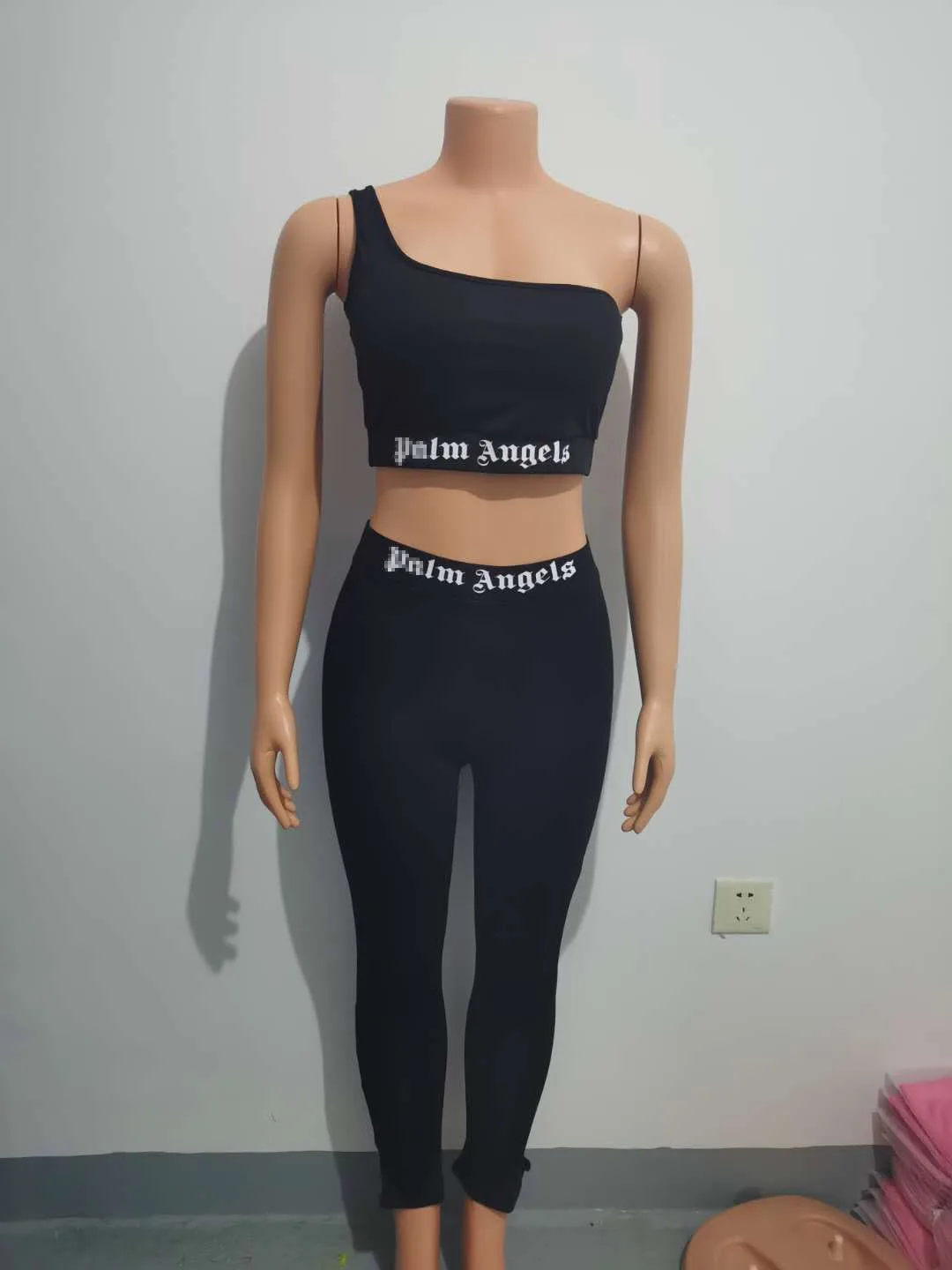  Dropship Ladies Street Club Wear Sexy Crop Legging Set Slim Fit wholesale Women Two Piece Outfits palm-angel tracksuit