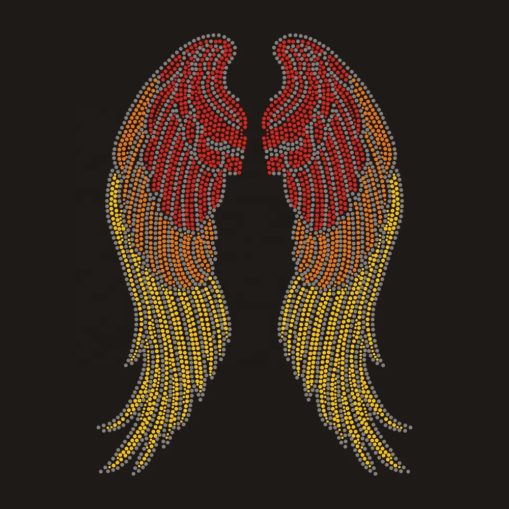 Блестки Модные красочные крылья горный хрусталь мотив утюг на передаче для одежды