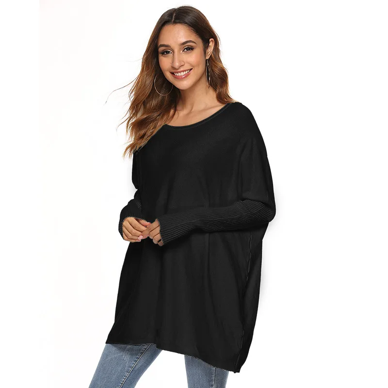 
KEYIDI custom loose off shoulder sweater woman 