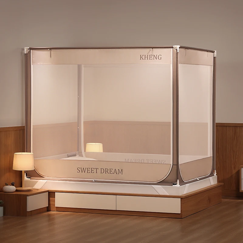Sweet Dream Advanced T-Opening Door Anti-Fall Mosquito Net & Bed Canopy for Bedroom