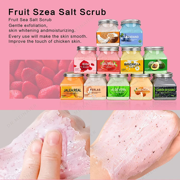 Custom Logo Rose Blueberry Avocado Body Exfoliating Deep Cleansing Scrubs Coconut Moisturizing Whitening Organic Body Scrub