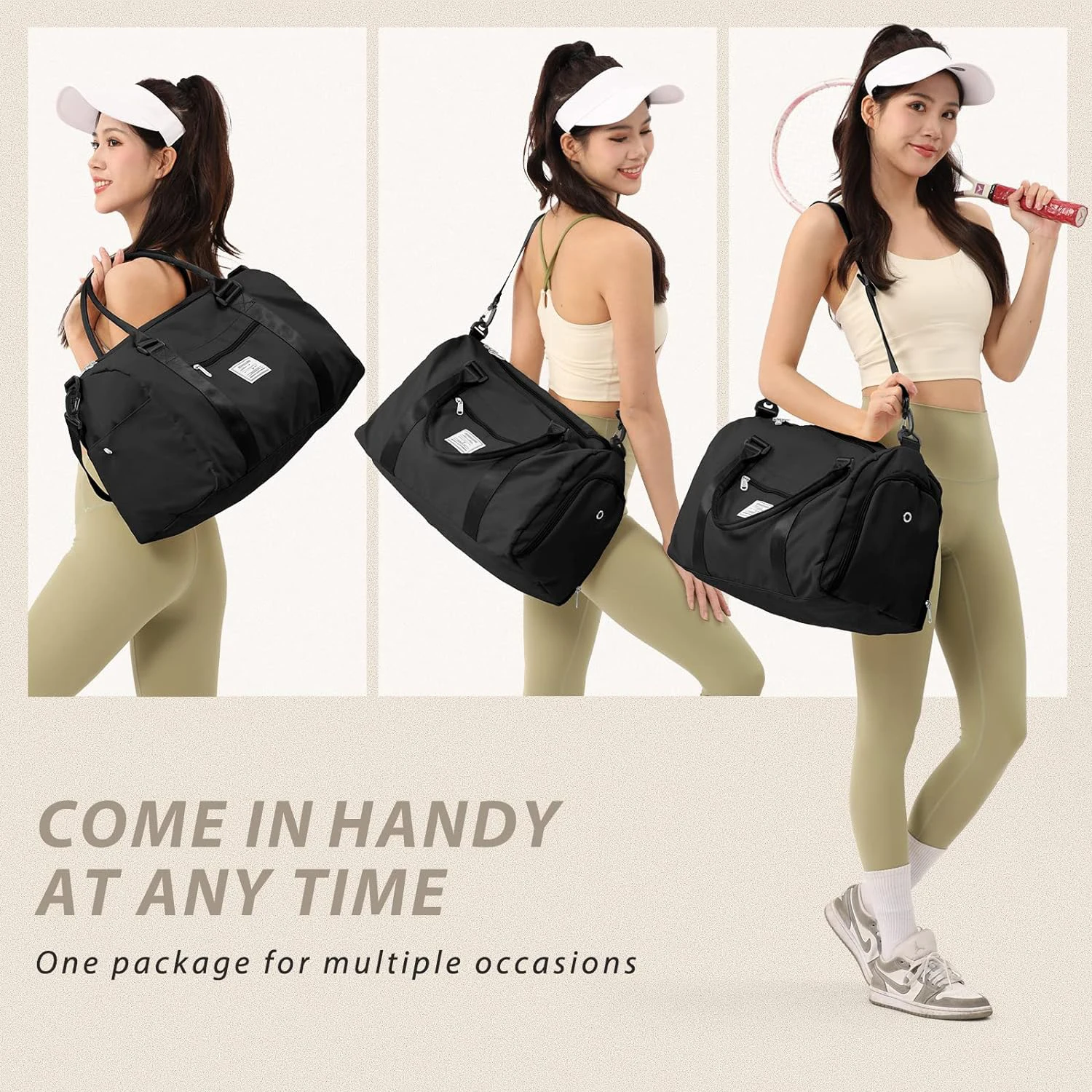 Dichos Travel Duffel Bag Sport Gym Fitness Bag Workout Sports Duffle Bag with Wet Pocket & Shoes Compartment