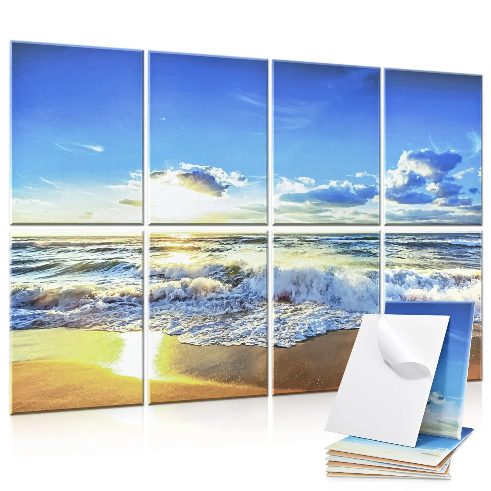 Art Painting Acoustic Panels 3 Panels Set HD Printed Modern Acoustic Wall Panels For Office Studio