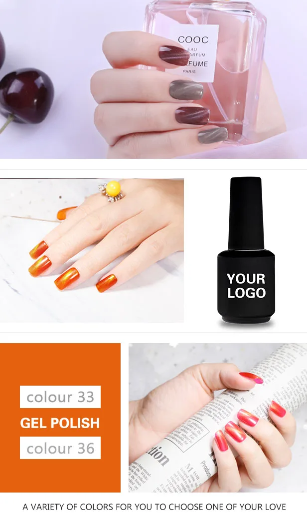 Private Label Led Chameleon Magnetic Finger Crystal Art Color Reflecting 9D Uv Cat Eye Gel Polish