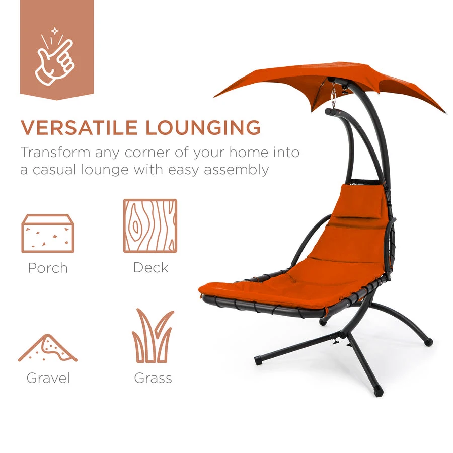 Danlong Hanging Curved Chaise Garden Furniture Outdoor Swing Chair Modern Design Cradle Patio Swing Chair
