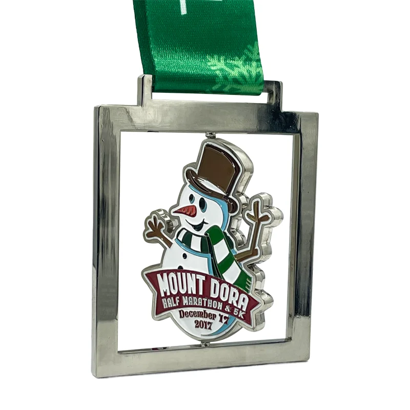 Custom Race Medal Cartoon Cute Pattern Christmas Snowman Medal
