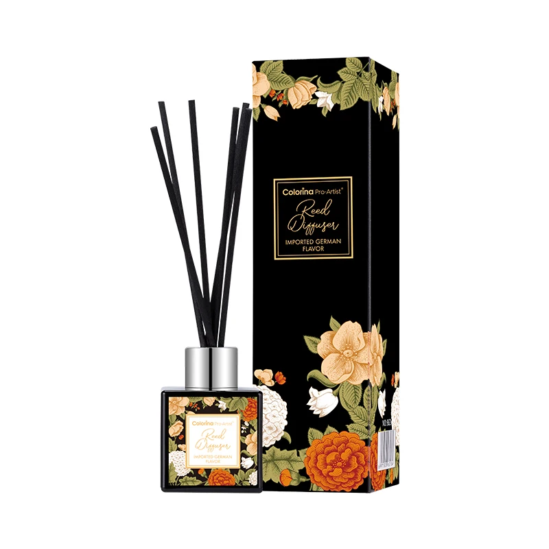 Wholesale Mini private label flower home reed diffuser with rattan sticks in bottle glass