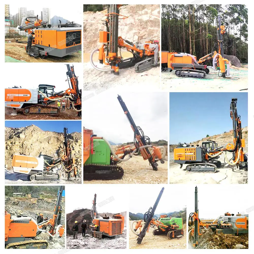 Factory price 73.5KW dth blast hole drilling rig Hengwang crawler rock drilling machine quarry drilling machine for granite