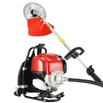 gasoline mower with weeding blade