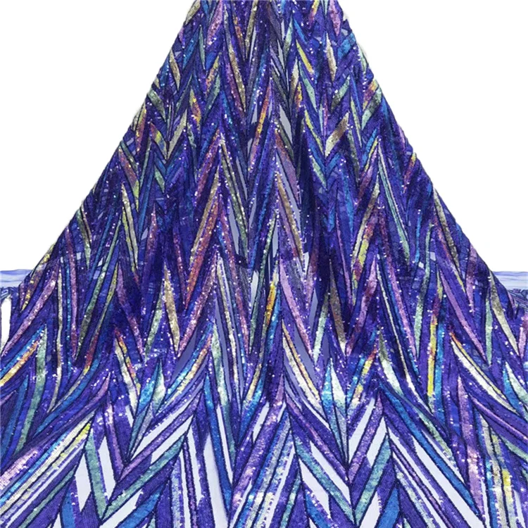 African Wedding Lace Sequins Embroidery French Mesh Lace Fabric Material for Dress
