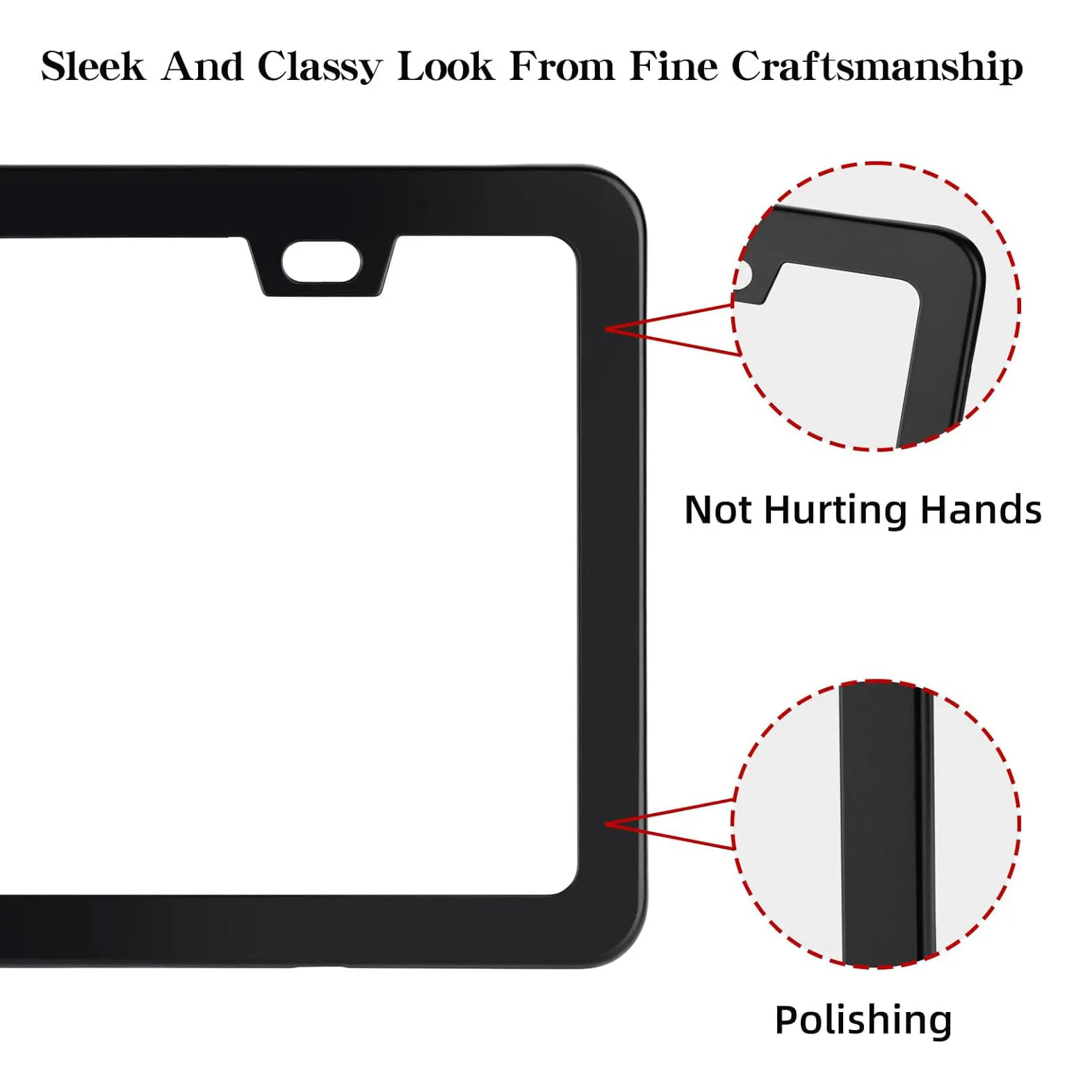 Black Matte License Plate Frames,Aluminum License Plate Holders Fits All Standard US Plates