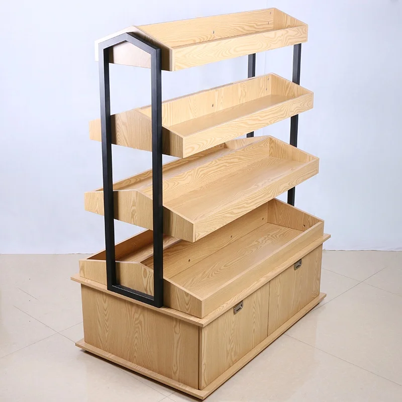 Лидер продаж, многофункциональная сверхпрочная полка для продуктовых магазинов, деревянная металлическая полка для супермаркетов