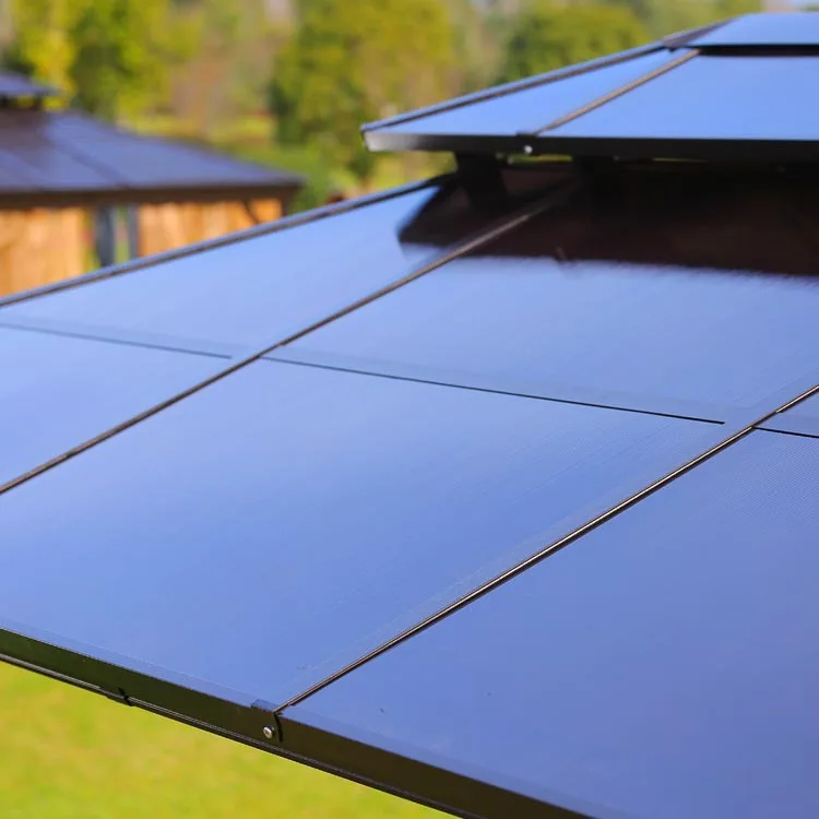 3*4M Luxury  Outdoor Gazebos Garden courtyard Party Double Polycarbonate PC Roof Aluminium Hardtop Gazebo