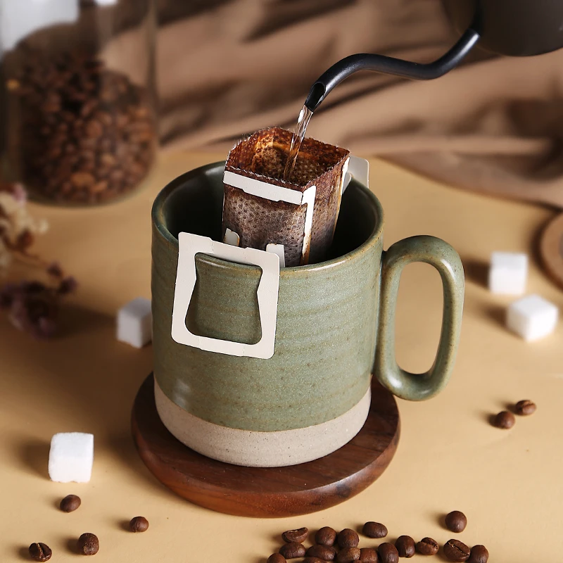 new -arrival japanese style vintage multiple color stoneware tea coffee customizable cups mugs with creative handle