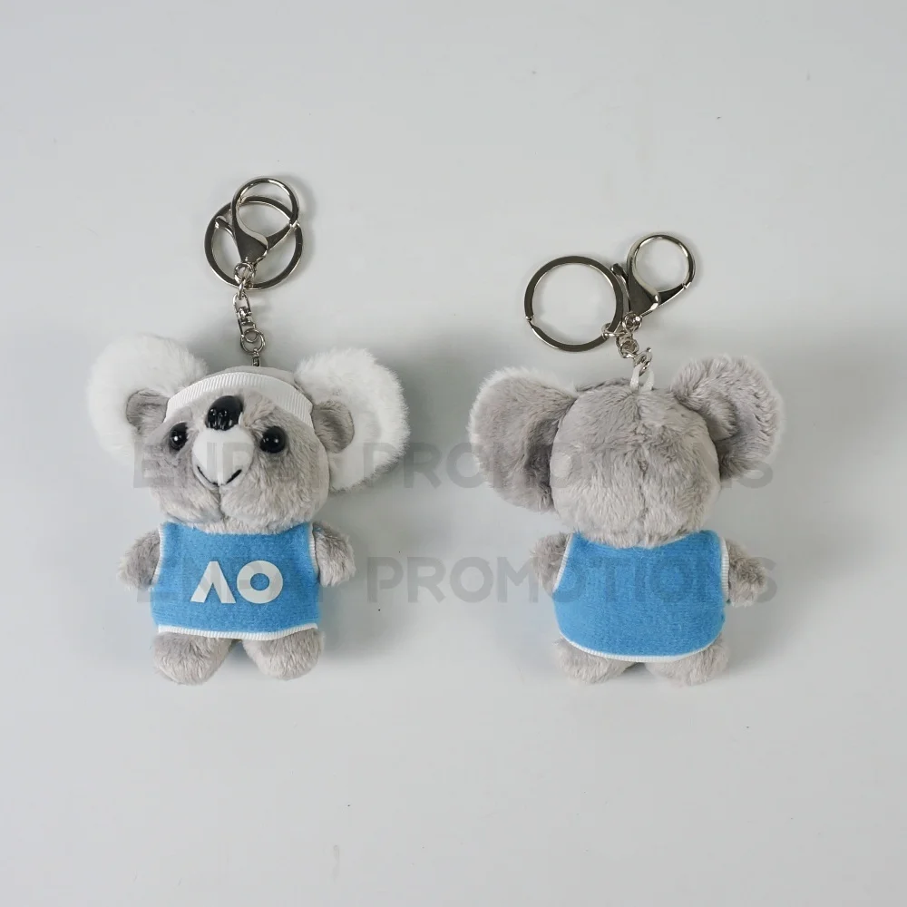 Wholesale Customized animal stuffed plush wolf dog keychain toy as giveaways for promotional events with logo printed embroidery