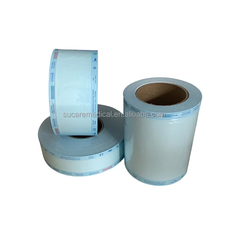10cm x 200mtr Thailand Market Strong Barrier 70gsm Medical Paper Heat Sealing Flat Sterilization Reel