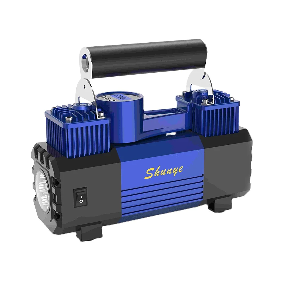 Double power car air compressor inflator with digital  for car boat air tens