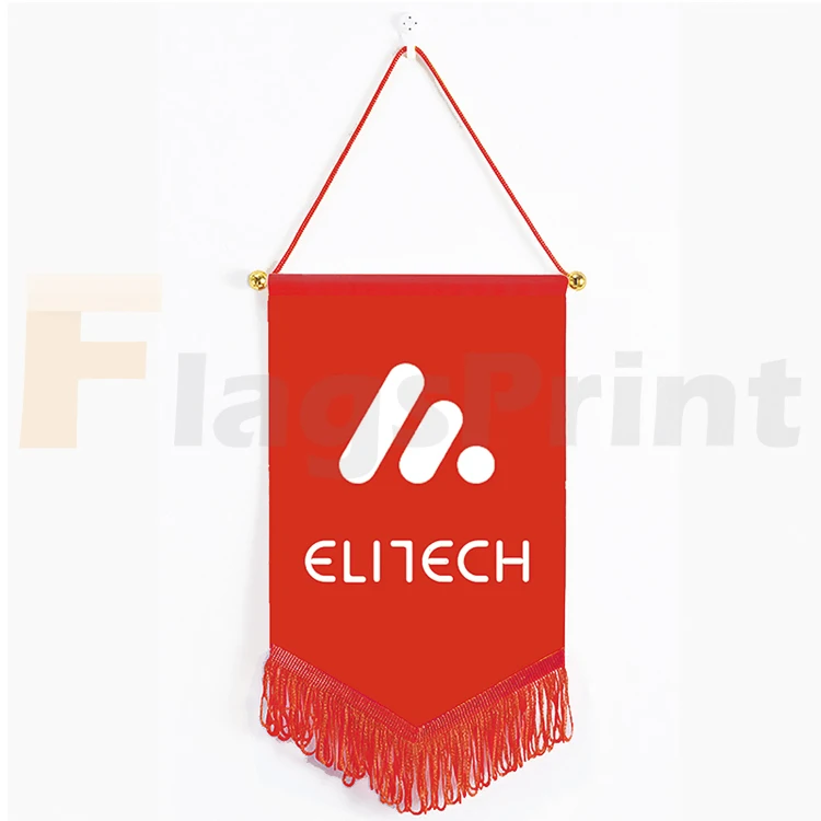 Factory Low Price 100% Polyester Sport Club Flags Sublimation Blank Red Pennant Flag