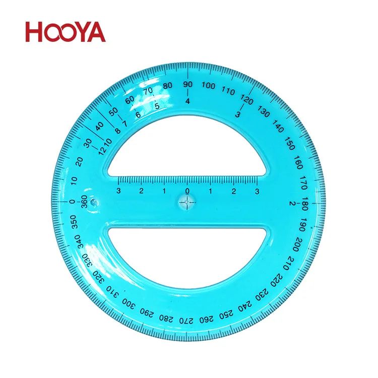 0-360 Degree Angle Ruler Plastic Protractor