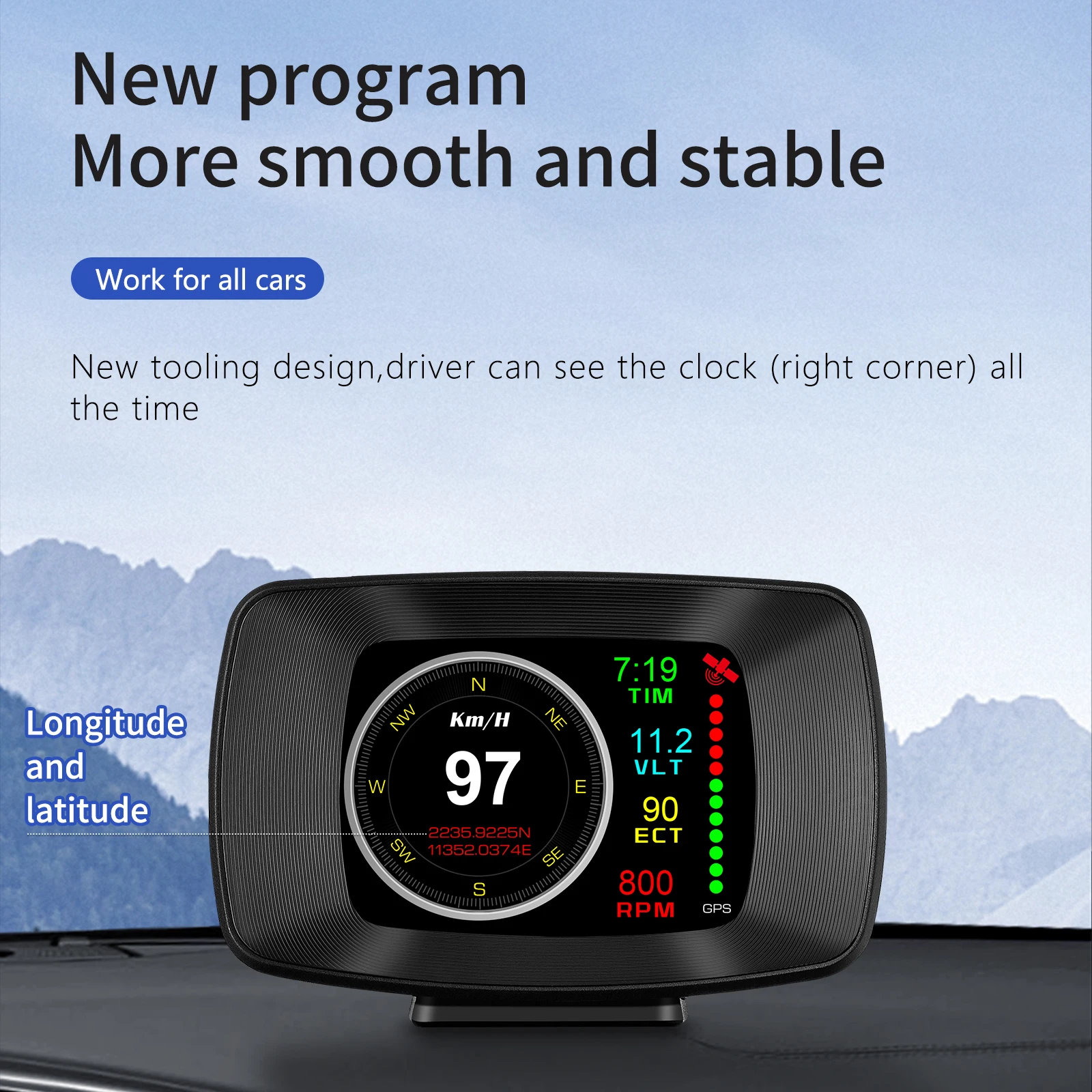 Умный автомобильный измеритель Hud Дисплей Obd2 температуры воды скорости в час расхода топлива пробега