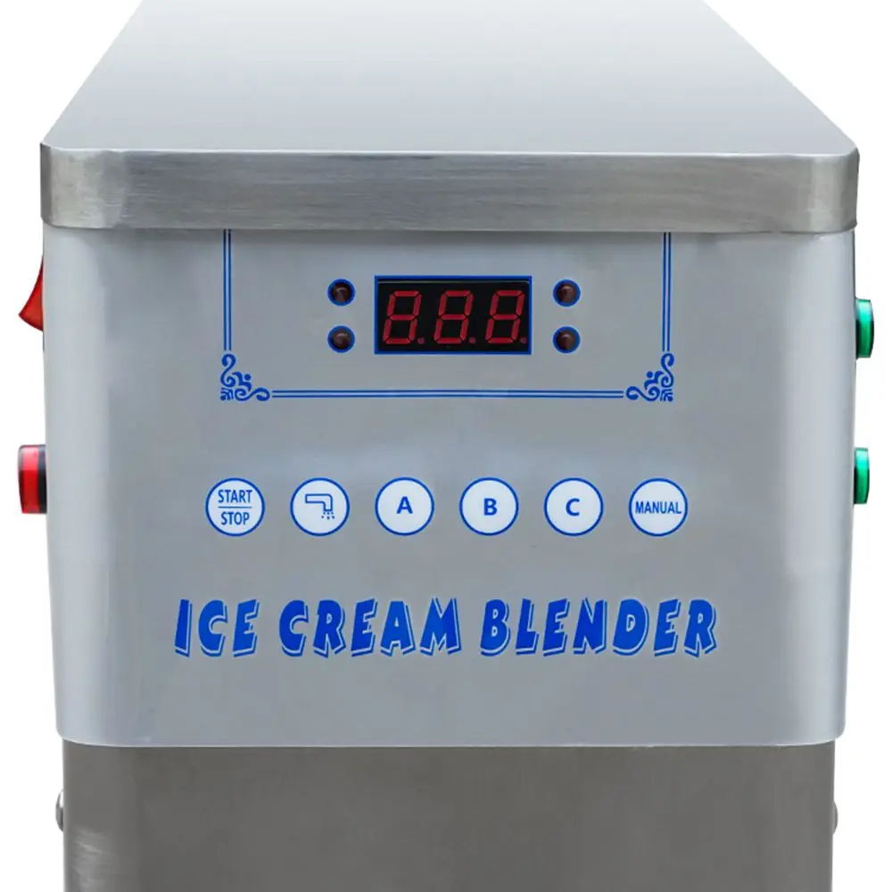 750W Large Torque Motor Stainless Steel Ice Cream Maker Mixer High Productivity Cream Machine Gear Core Components Food Shop Use