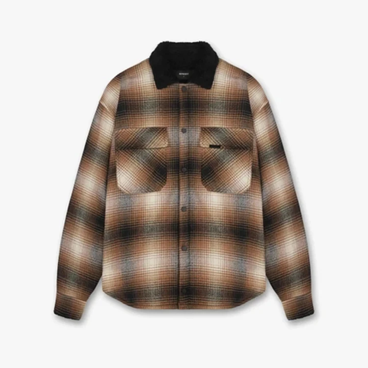 OEM manufacturing winter long sleeve men shirt flannel classic button design plaid shirt