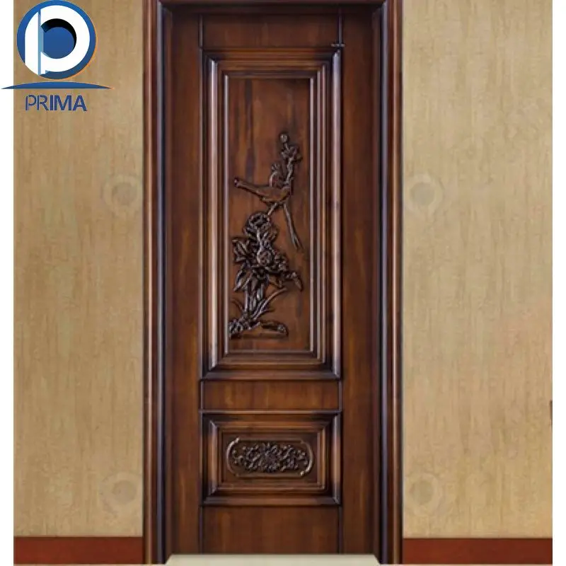Prima Wholesale Custom simple design Interior full wooden solid wood door For Home