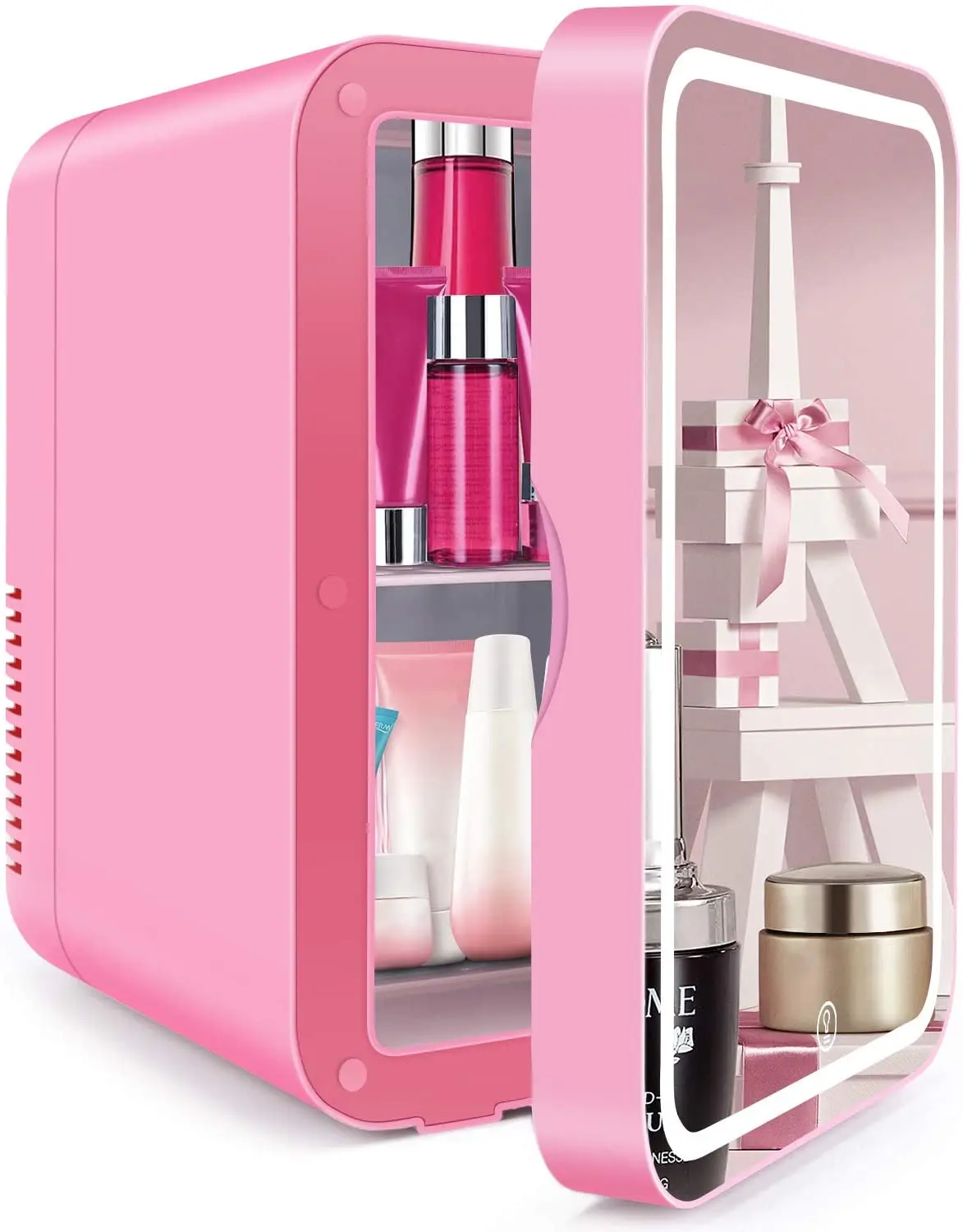 New Beauty Tools 8L Mirrored Private Lable Portable Home Cosmetic Cooler Makeup Refrigerator Used Pink Mini Fridge for Skincare