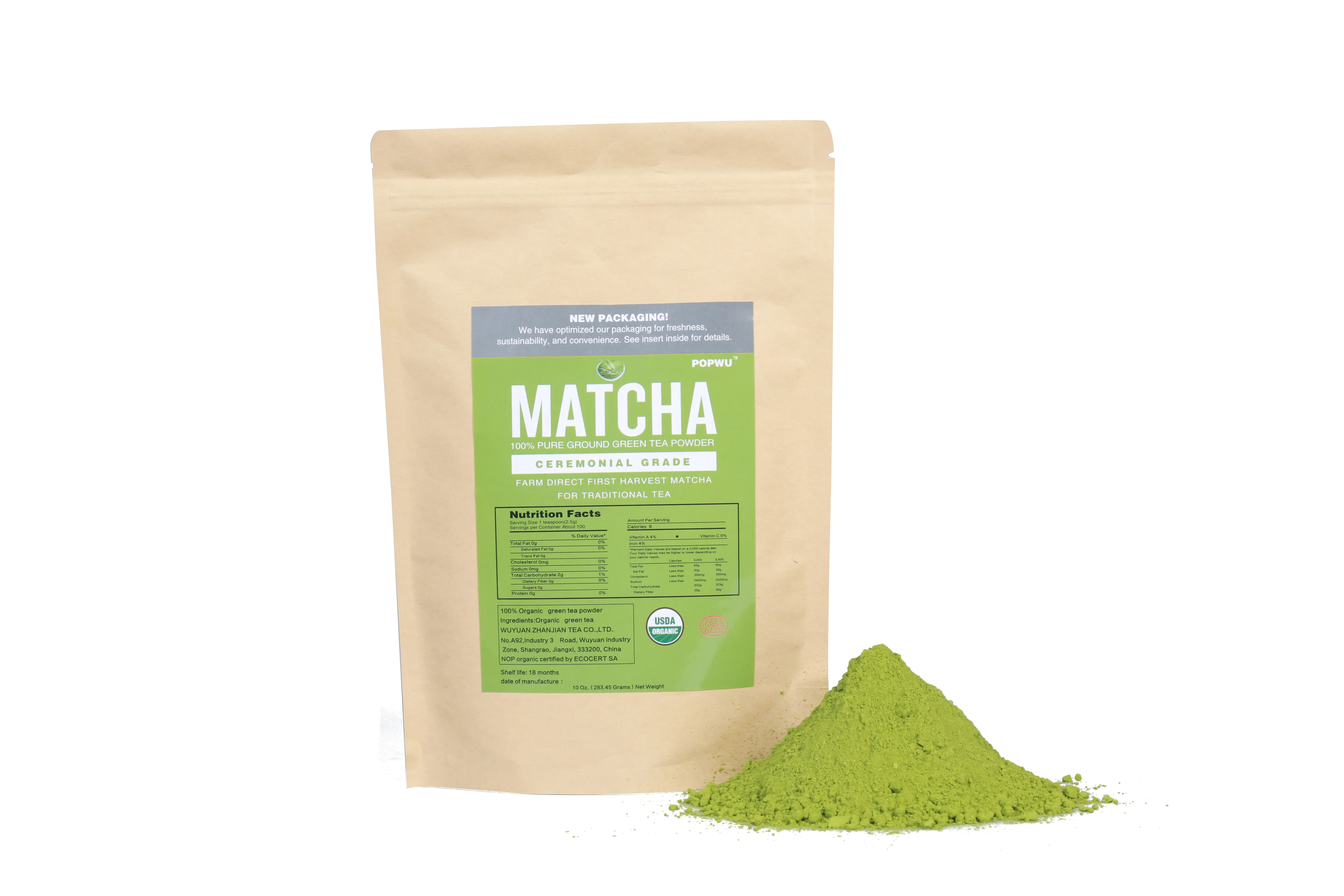 Produced In China And Exported To Japan Ceremonial Grade Certified Organic Matcha Green Tea Powder