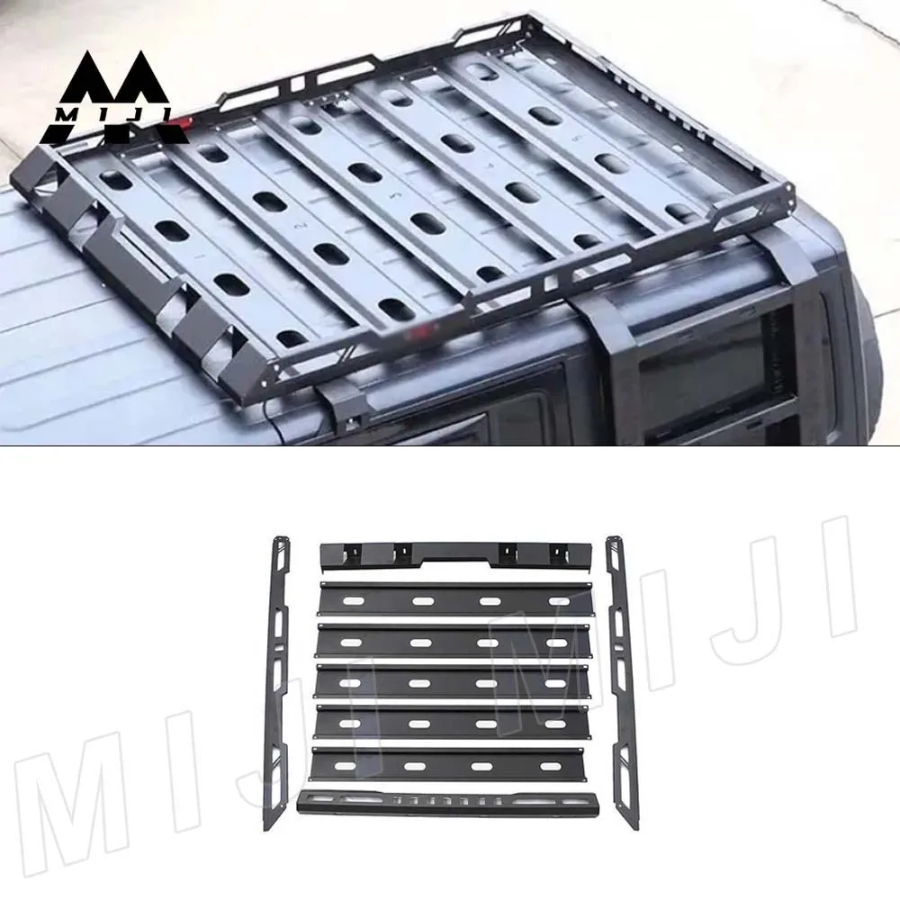 4X4 Car Roof Rack With LED Light Ladder Luggage Rack Mount Kit Cargo Basket For Wrangler JK JL for Gladiator