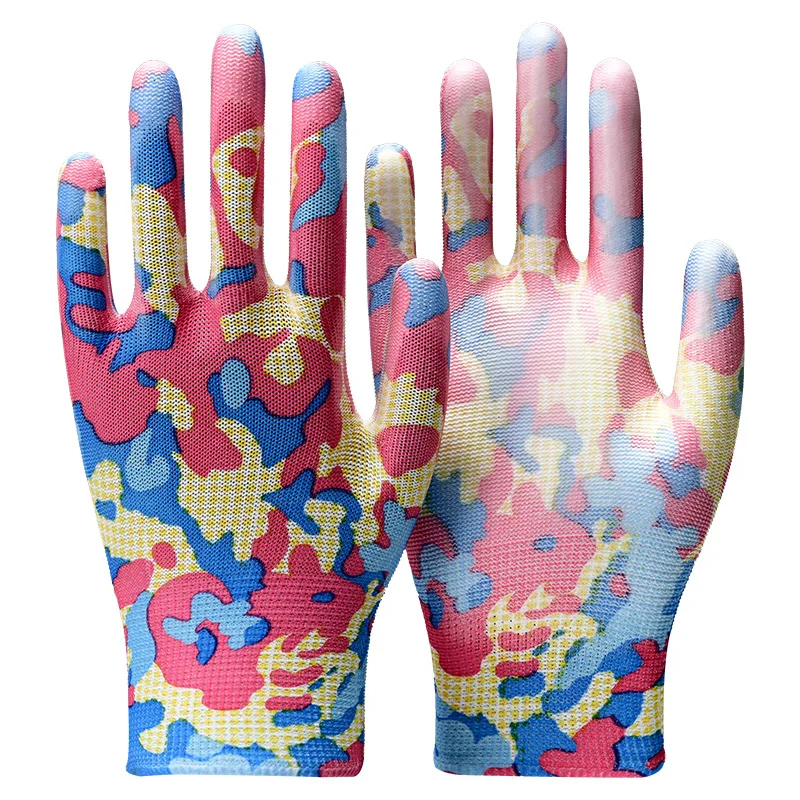 Super Quality Industrial Manufacturer strong Elasticity 13 Gauge String Knit Safety Work Pu Finger Coating Hand Glove