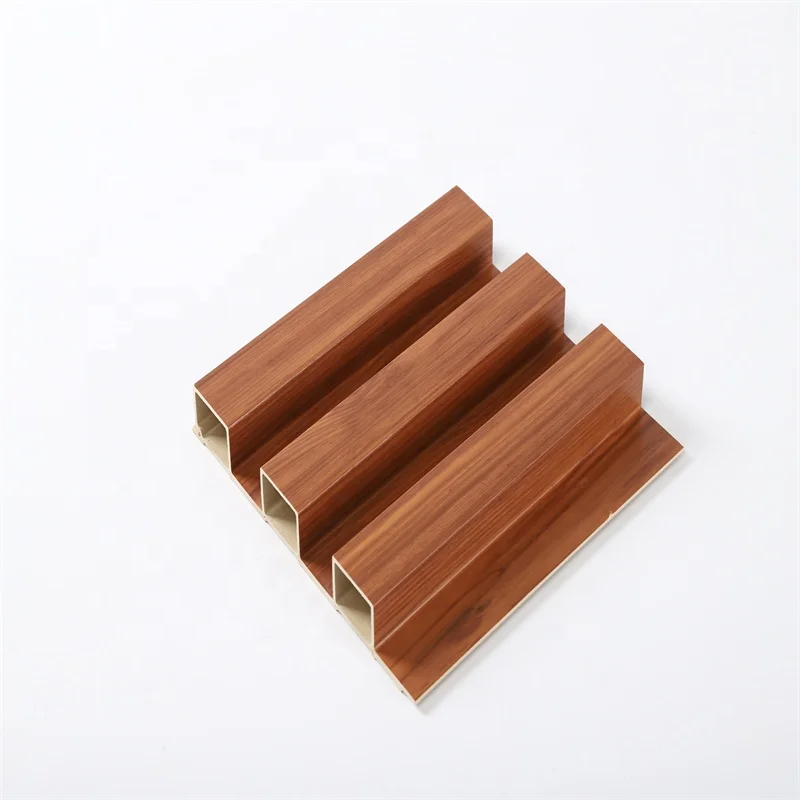 Factory Indoor Decor Wood Plastic Composite PVC Coating Cladding Fluted Wall Board Interior WPC Wall Panel