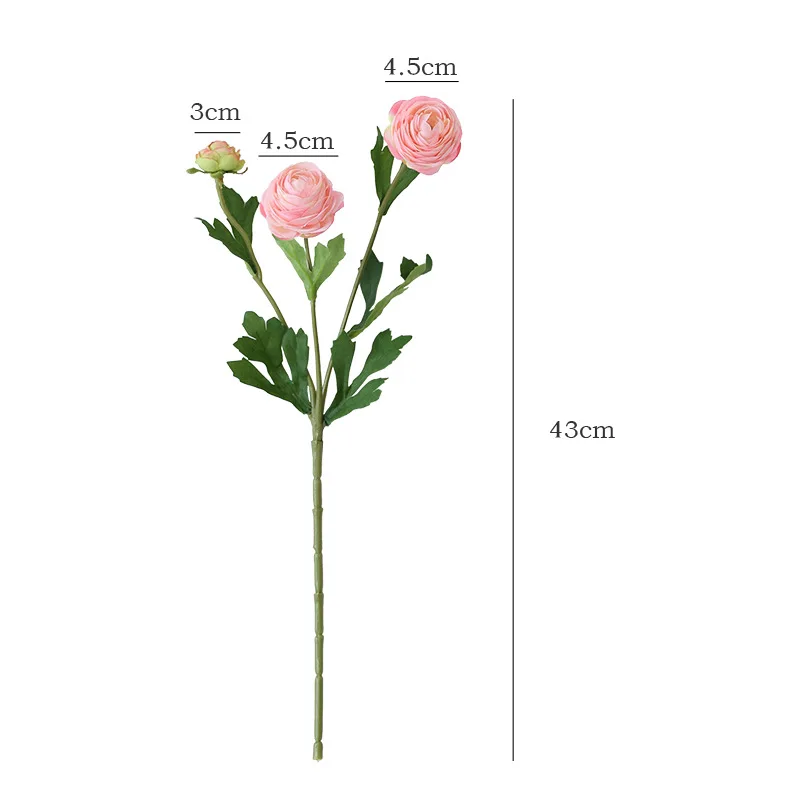 BL-6089 New simulation single branch 3-head dew lotus Nordic home and office decoration flower arrangement ornaments
