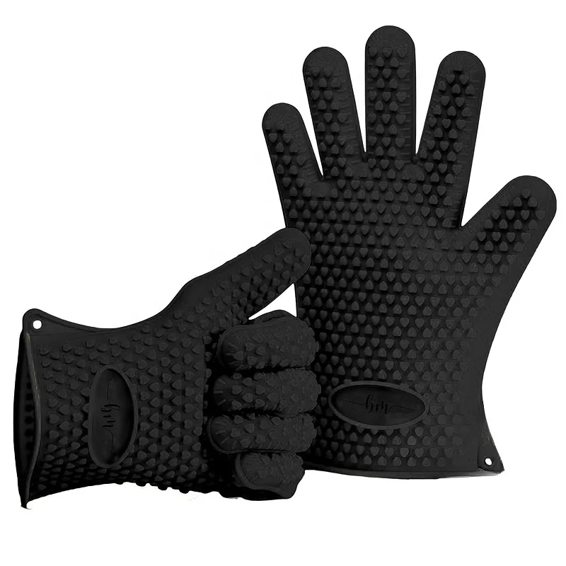 Amazon Suppliers Kitchen Oven Extreme Heat Resistant Gloves Silicone Bbq Gloves For Grill Gloves
