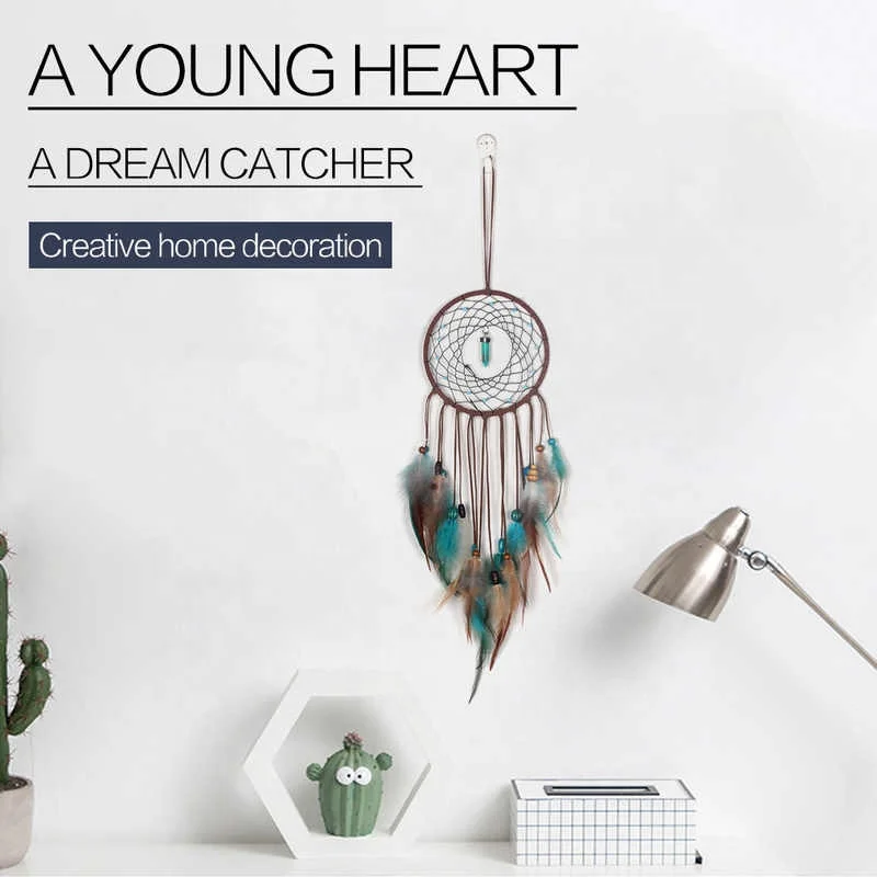 Handmade Dream Catcher Feather Dreamcatcher Led Night Light Wall Hanging Girls Room Decor Kids Room Decoration Habitacion Home