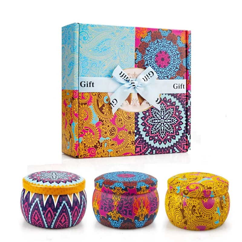 
2021 New Prodcut Wholesale OEM Luxury Custom Logo Fragrance Tin Box Flower Organic Soy Wax Scented Candles 