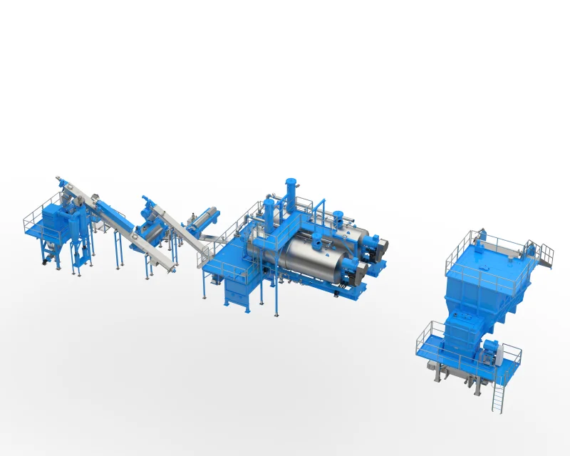 Meat rendering Slaughter waste processing and treatment plant .Transformed into animal protein Meat and bone meal