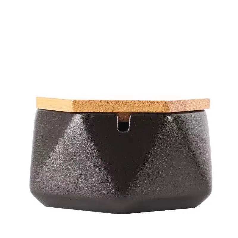 Современная керамическая пепельница различных геометрических форм с крышкой для украшения дома, офиса, отеля