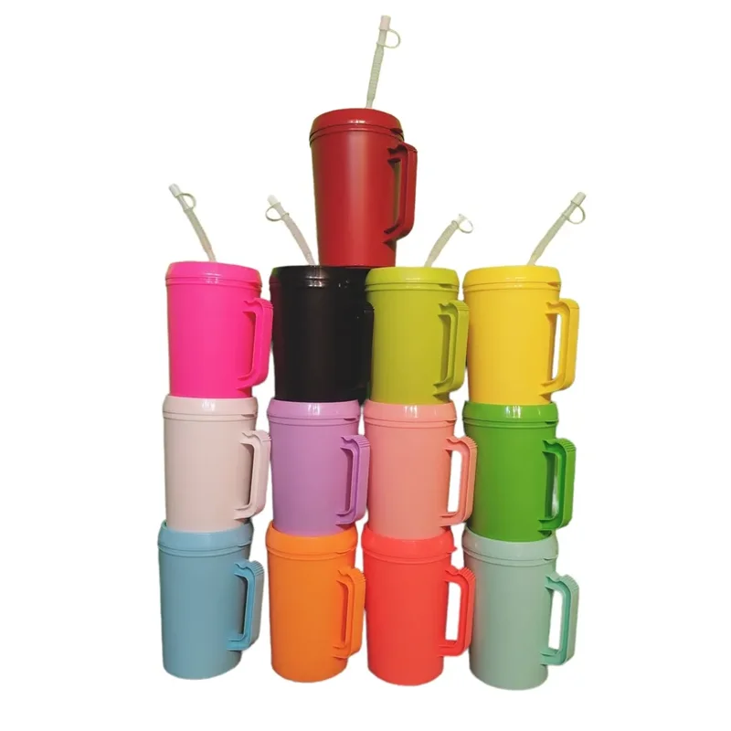 2024 34OZ Double Wall Insulated Plus Straw Black Leopard Cow Mega Mug Trucker Style Mega Mug