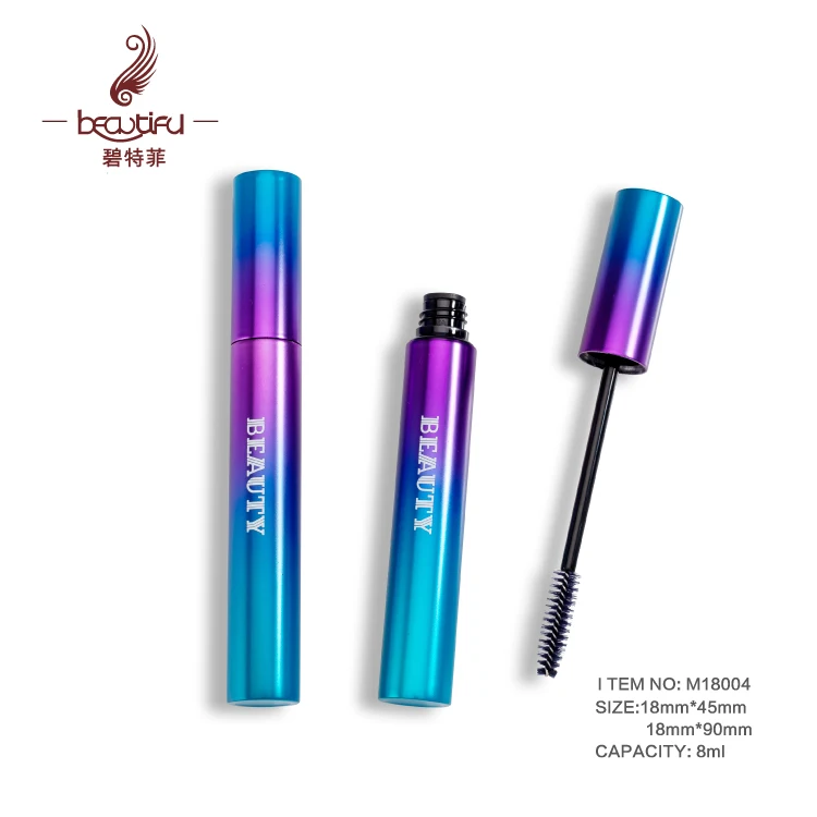 Special design 2 colors gradient mini version 5ml high-end metal/aluminum fattening mascara tube/bottle/container/stick