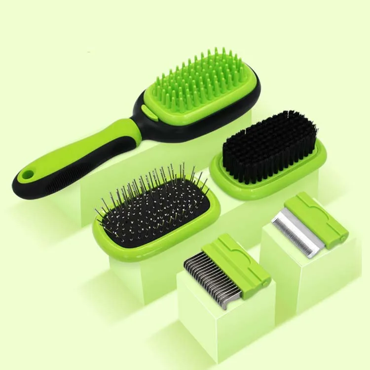 new design five in one pet brush massage comb knot pet beauty cleaning supplies