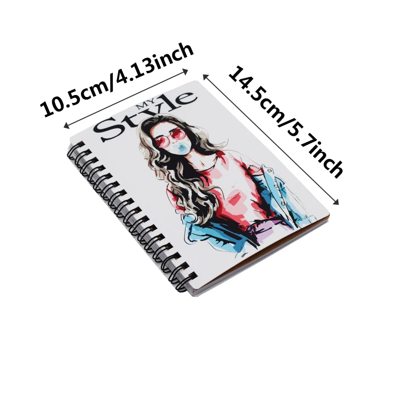 Qualisub Personalized A6 PET cover Spiral coils note pad Notebook Sublimation blank Notebook with color sticky note pad