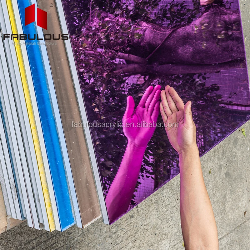 1 мм Зеркало акриловое фиолетовое 4ft x 6ft акриловое Pmma зеркало лист
