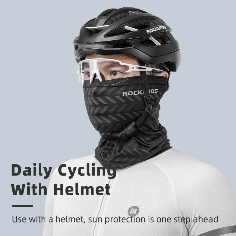 ROCKBROS Head Scarf Headband Neck Gaiter Breathable Comfortable Silk Fabric Outdoor Bandana Ice Silk Tube Bandana Scarf