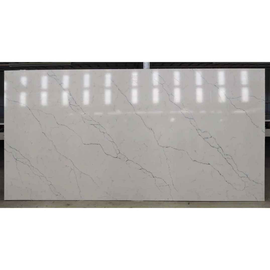 ZGSTONE Free Sample Calacatta Veins White Quartz Stone Slabs For Kitchen Countertops,  Bathroom Vanity Tops