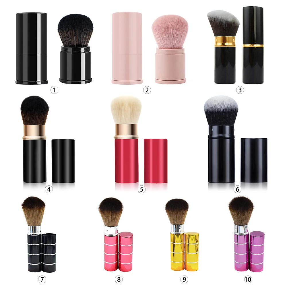 BUEART High quality Professional Pro Retractable Metal Facial Kabuki Makeup Brush Adjustable Powder brush