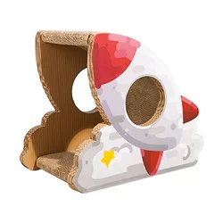 Wholesale Multi-size Rocket Design Corrugated Cat Toys Scratcher House Cat Scratcher Cardboard