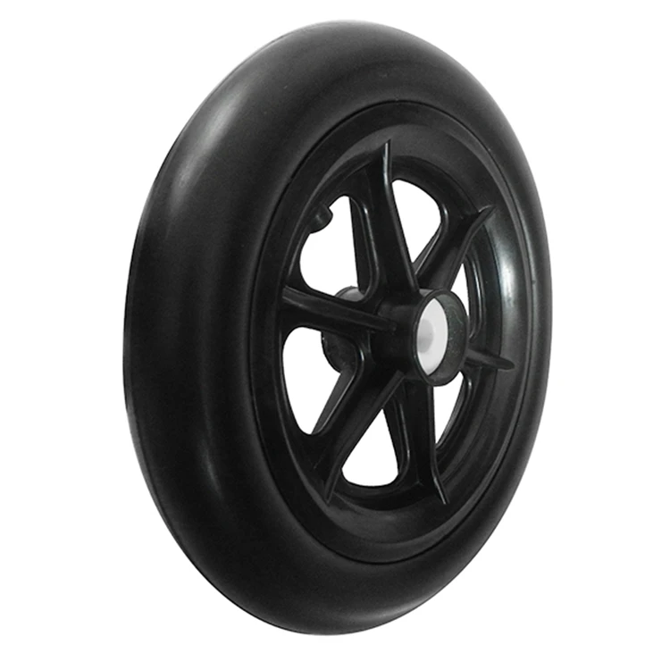 8 Inches 10 Inches 10x1.6 Wheelchair High Rebound Wheel Steering Wheel With Bracket PU Wheel Gray