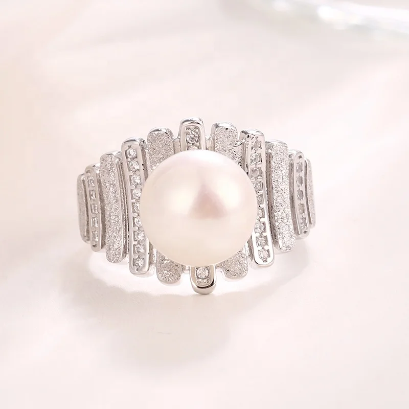Luxury Jewelry Zircon Moissanite Pearl Minimalist Jewelry Silver 925 Adjustable Wedding And Engagement Ring For Women