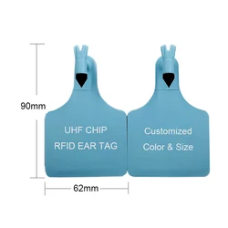 CMRFID customized blank z type one-piece FDX uhf rfid cattle cow sheep tags square electronic Animal Id ear tags for cattle